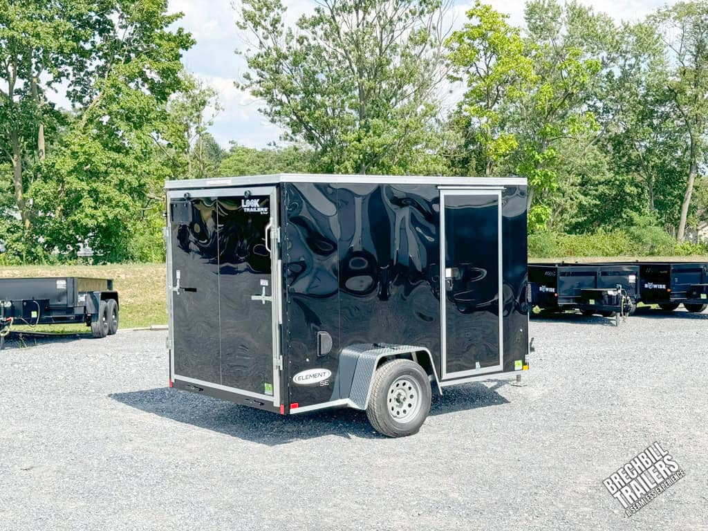 Shiny black Look Enclosed Cargo Trailer