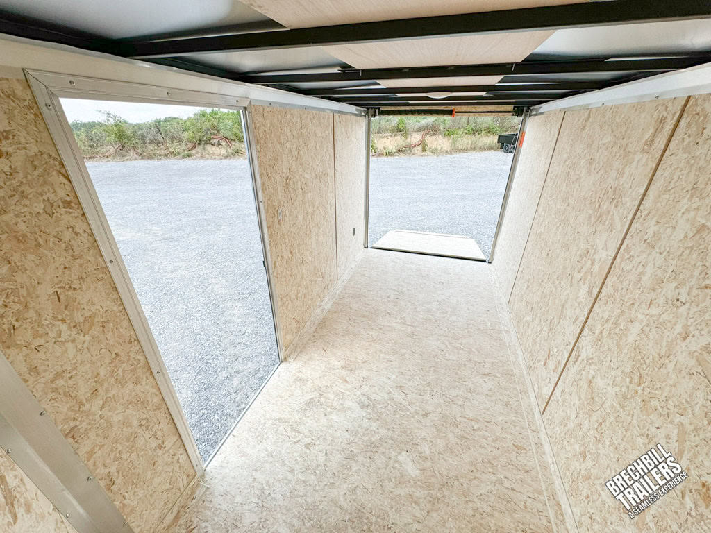 Inside the 6x12 Look Element V-Nose Enclosed Trailer