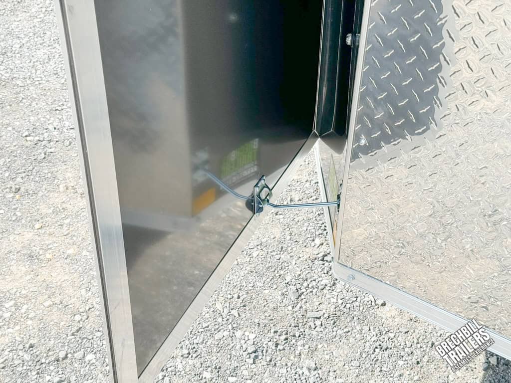 Door being held open on the trailer.