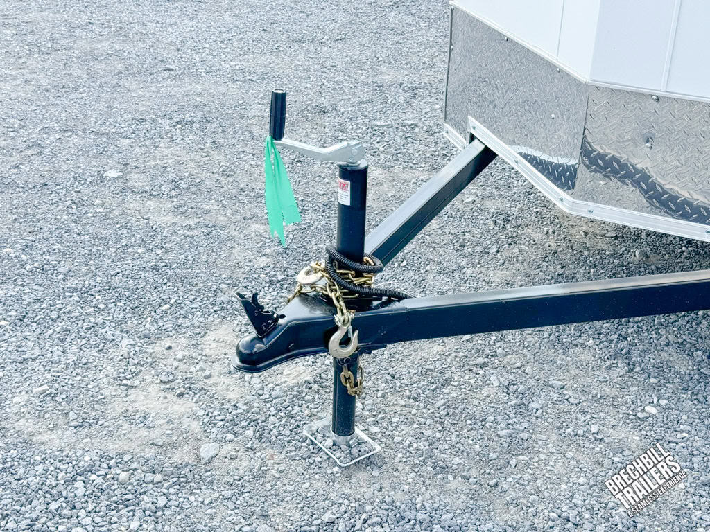 Close up of the trailer coupler and jack