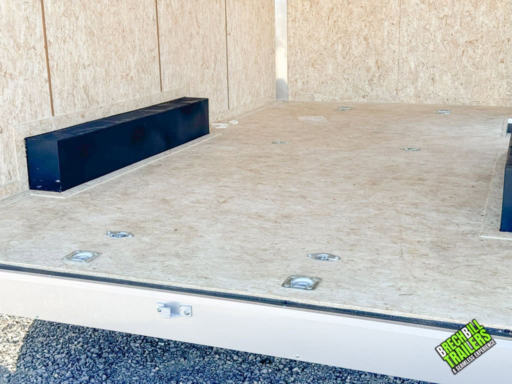 Sturdy wood interior in the Look LXT Bullnose Cargo Trailer