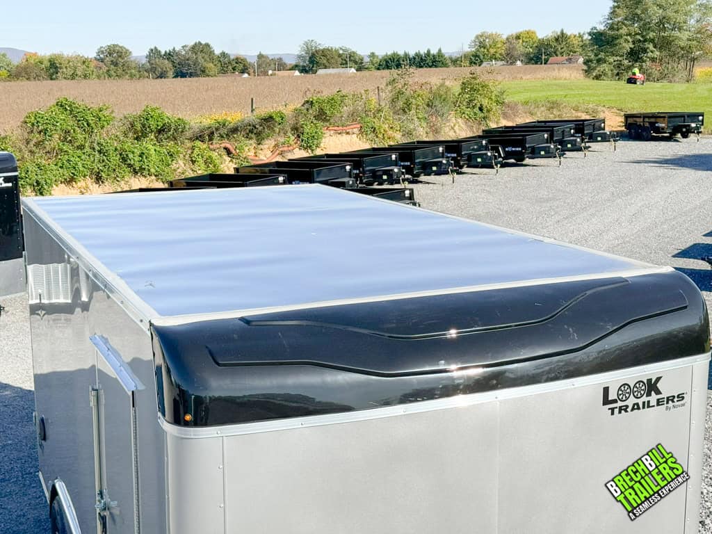 The roof on the Look LXT Bullnose Cargo Trailer
