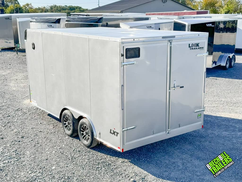 16ft Look LXT Bullnose Cargo Trailer with doors closed