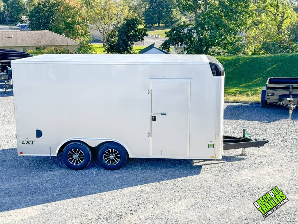 Side of the the Look LXT Bullnose Cargo Trailer with a side door