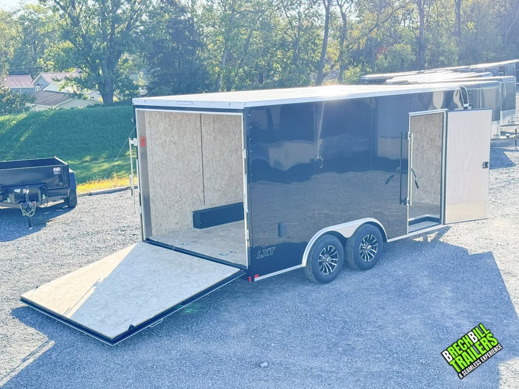 Doors open on a Look LXT Enclosed Box Cargo Trailer