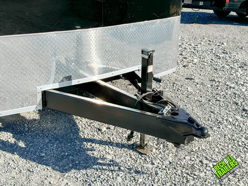 Coupler and jack on the front of a new Look LXT Enclosed Box Cargo Trailer