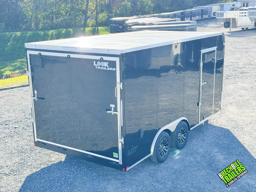 Side view with door on a Look LXT Enclosed Box Cargo Trailer