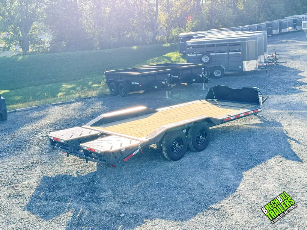 Horizon 20ft Low Pro Equipment Trailer parked and ready for pickup at the Brechbill Trailers dealership.