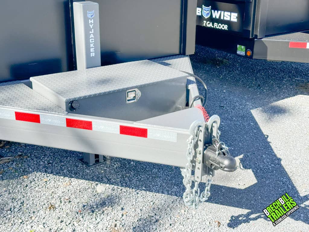 Coupler on the Bwise DLP 15.4K HD 7GA Floor Dump Trailer