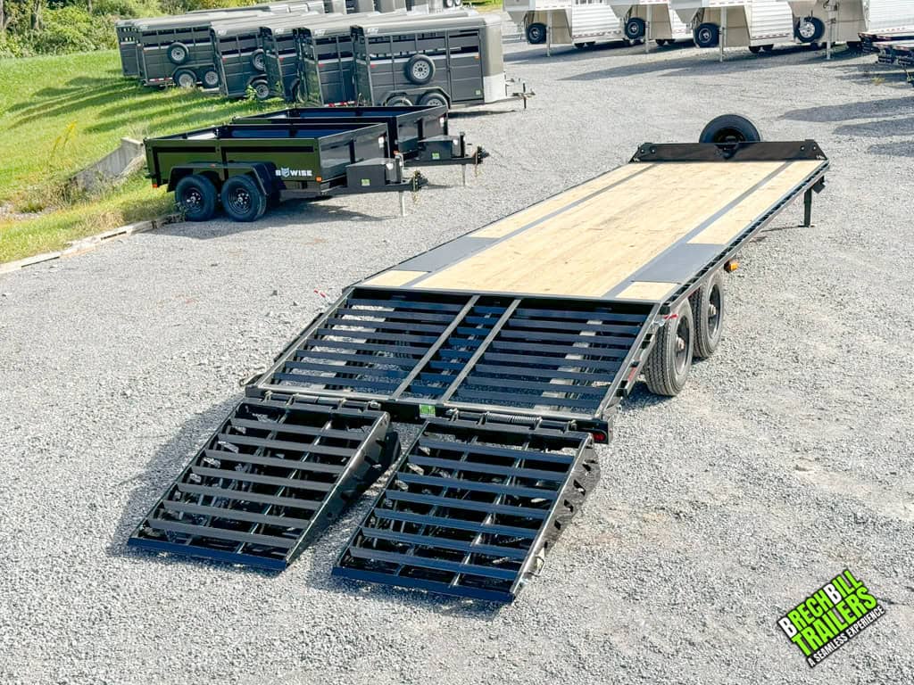 Ramps down on the Horizon 30ft Dual Axle Bumper Pull Trailer