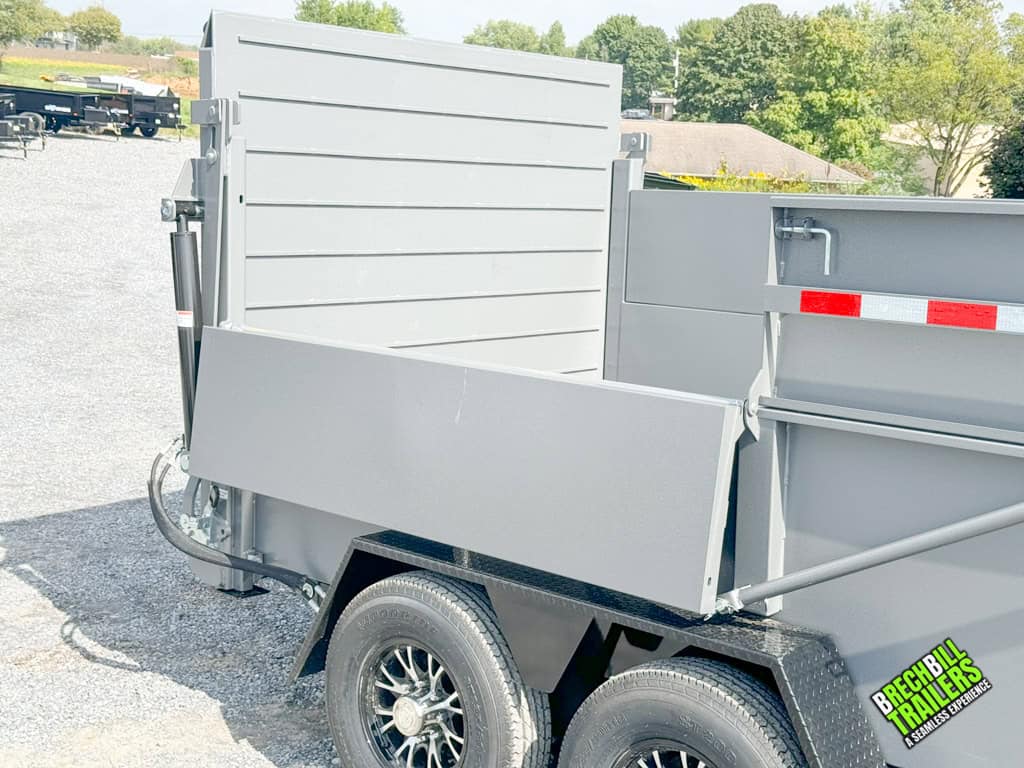 Close up side view of the Bwise DU 15.4K Ultimate Dump Trailer.