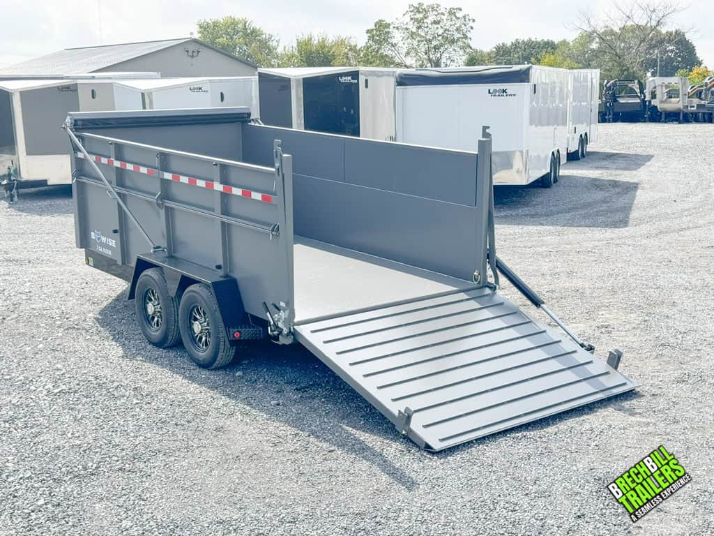 Hydraulic Ramp down on the Bwise DU 15.4K Ultimate Dump Trailer.
