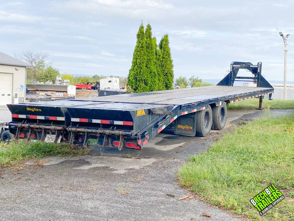 Back view showing the ramp condition on the Used Big Tex 25.9K HD Gooseneck Trailer