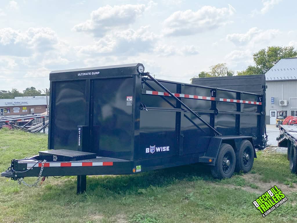 Front view of a Used Bwise DU Ultimate Dump Trailer for sale.