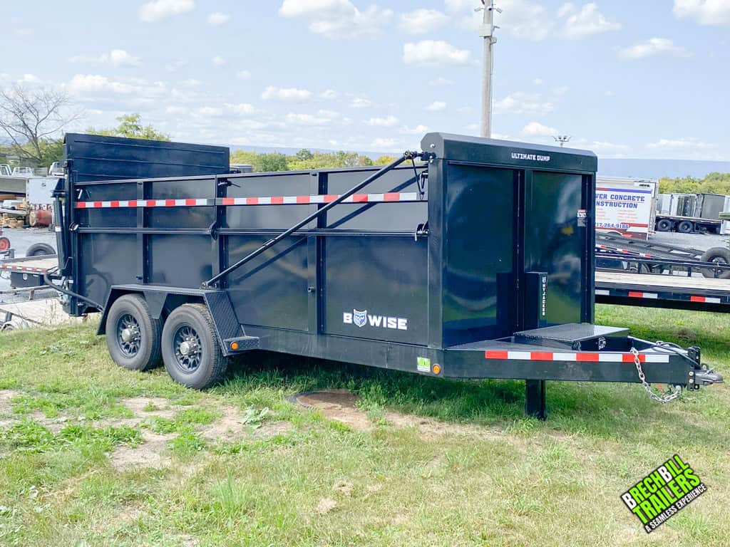 Side view of a used Used Bwise DU Ultimate Dump Trailer for sale.