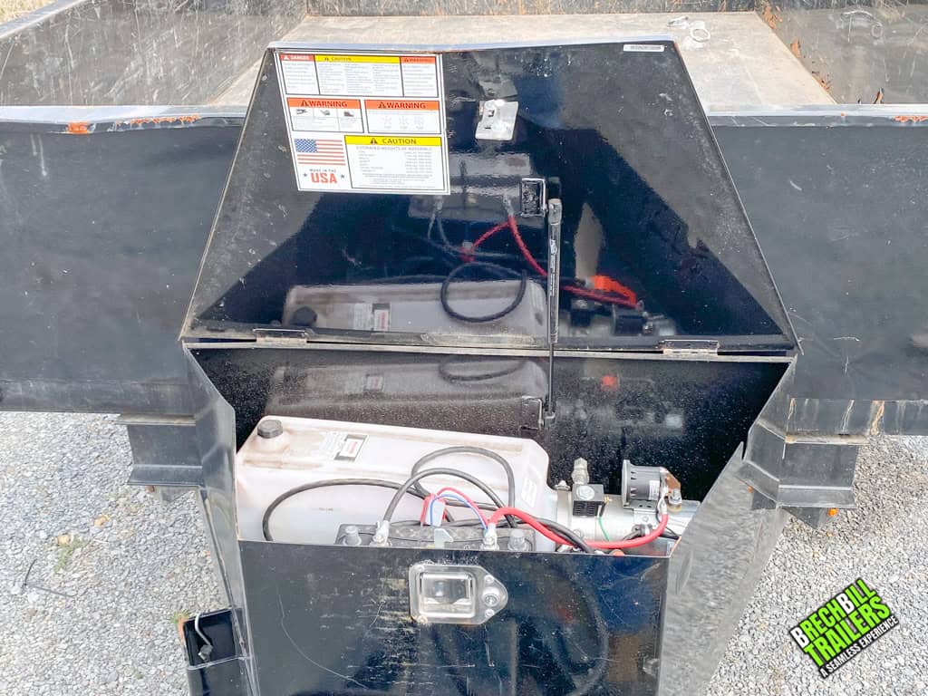 A battery box on the front of the trailer.