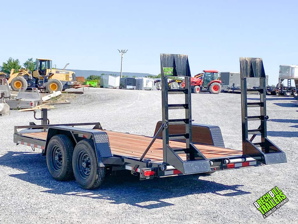 Used Bwise EH 14K Heavy Duty Equipment Trailer with the ramps up.