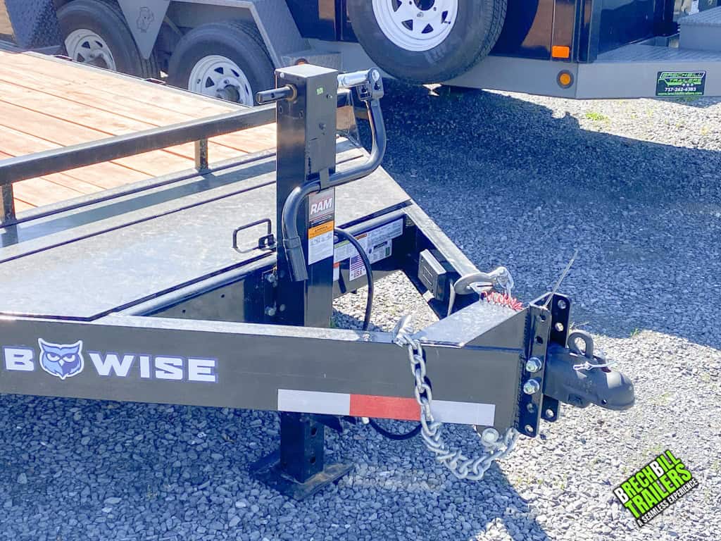 Coupler and jack on a Used Bwise EH 14K Heavy Duty Equipment Trailer