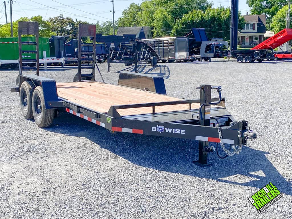 Used Bwise EH 14K Heavy Duty Equipment Trailer parked in the yard for sale.