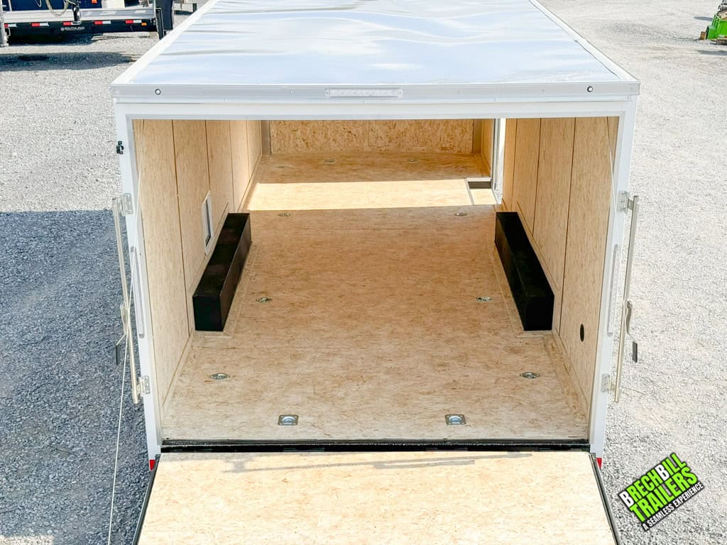 Looking in a new Look Flat Top XLT Bullnose Enclosed Trailer