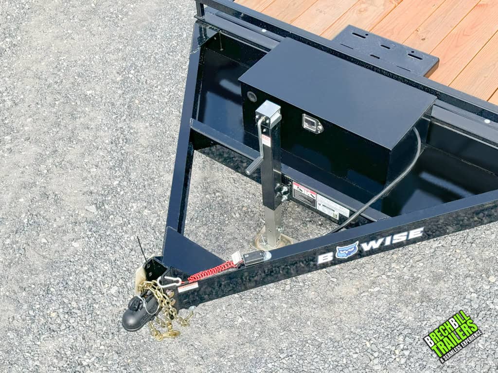 The coupler on a Bwise Hydraulic Tilt Trailer