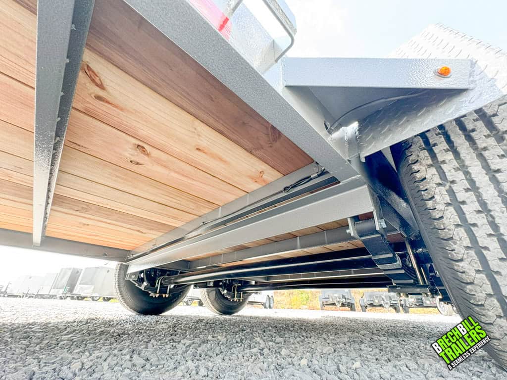 Bottom view to show axles on the Bwise 12k Low Pro trailer.