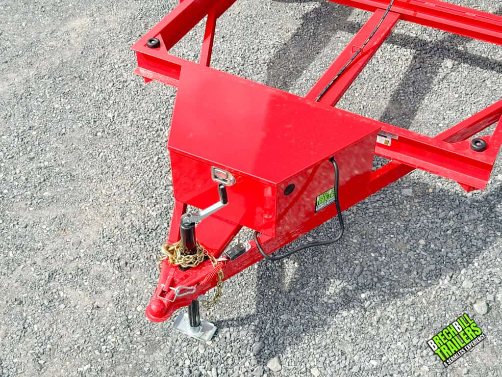 Coupler and jack on the Bwise LP LE 10K Low Pro Dump Trailer