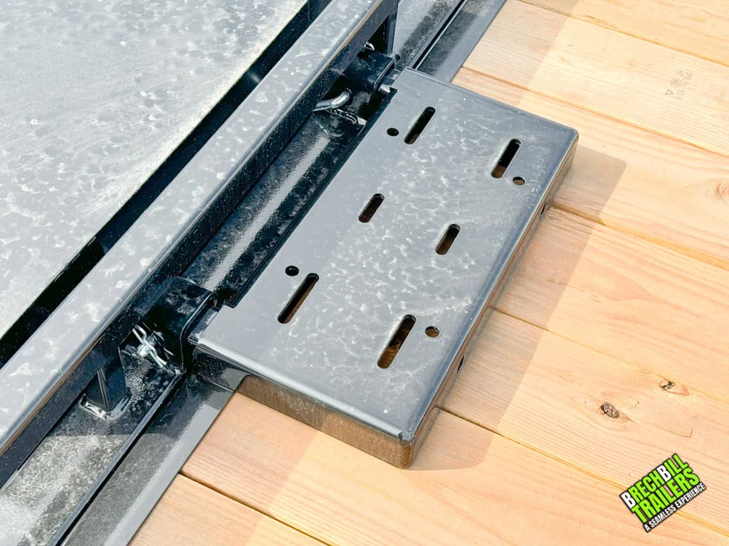 Close up of the 7x12 Bwise Hydraulic Tilt Trailer