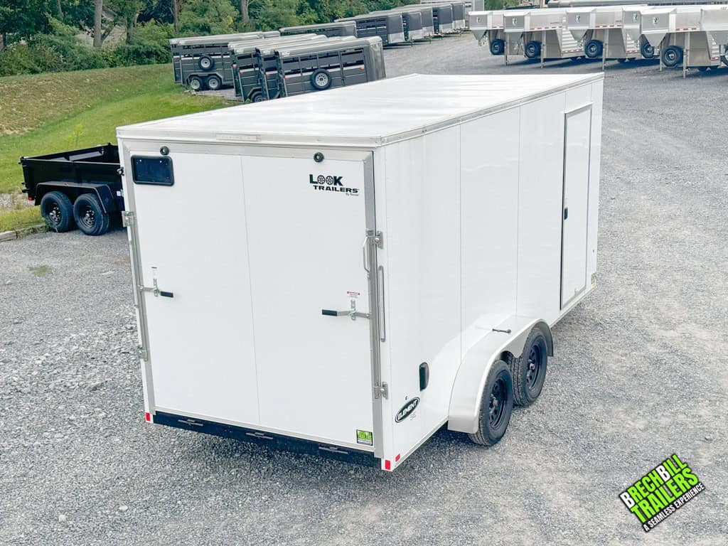 A white Look Element SE Cargo Trailer for sale.