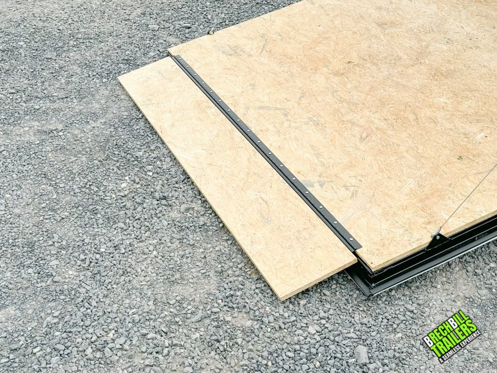 Ramp down to demonstrate the loading of a new Look Element cargo trailer.