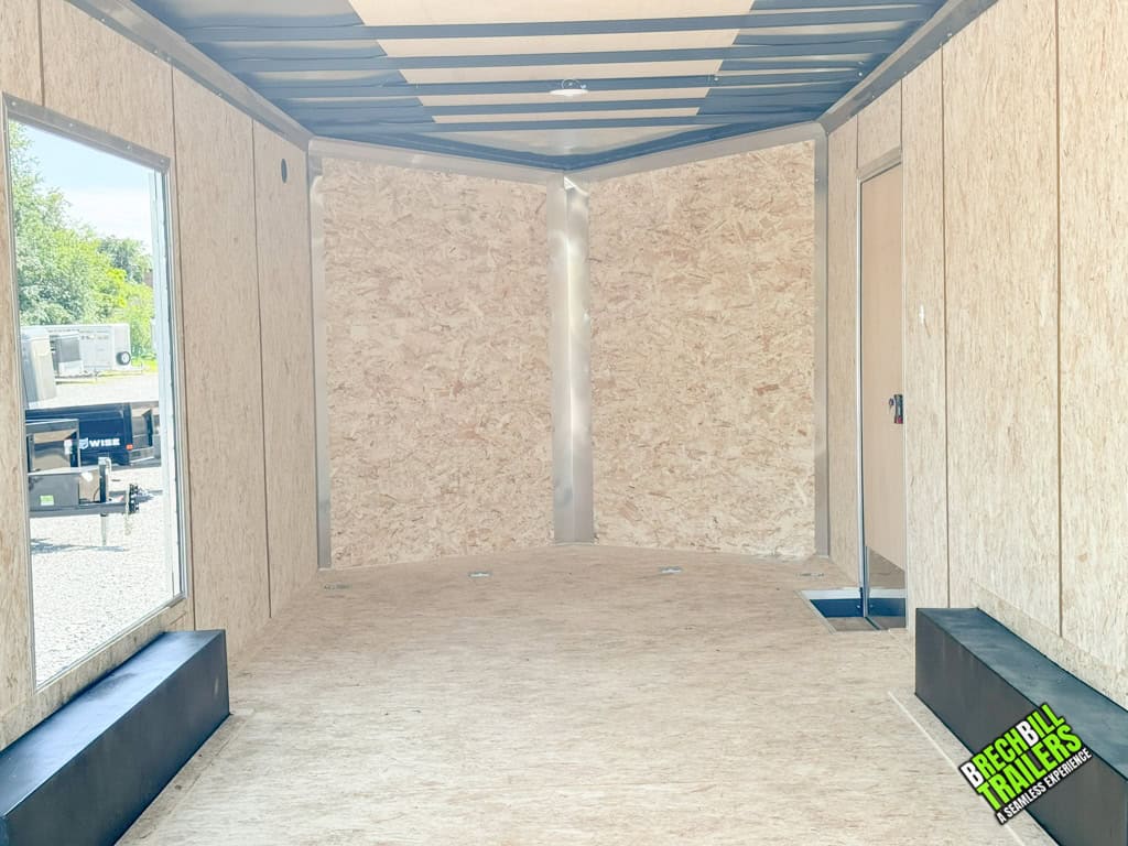 Looking directly into a Look Element Flat Top Cargo Enclosed Trailer