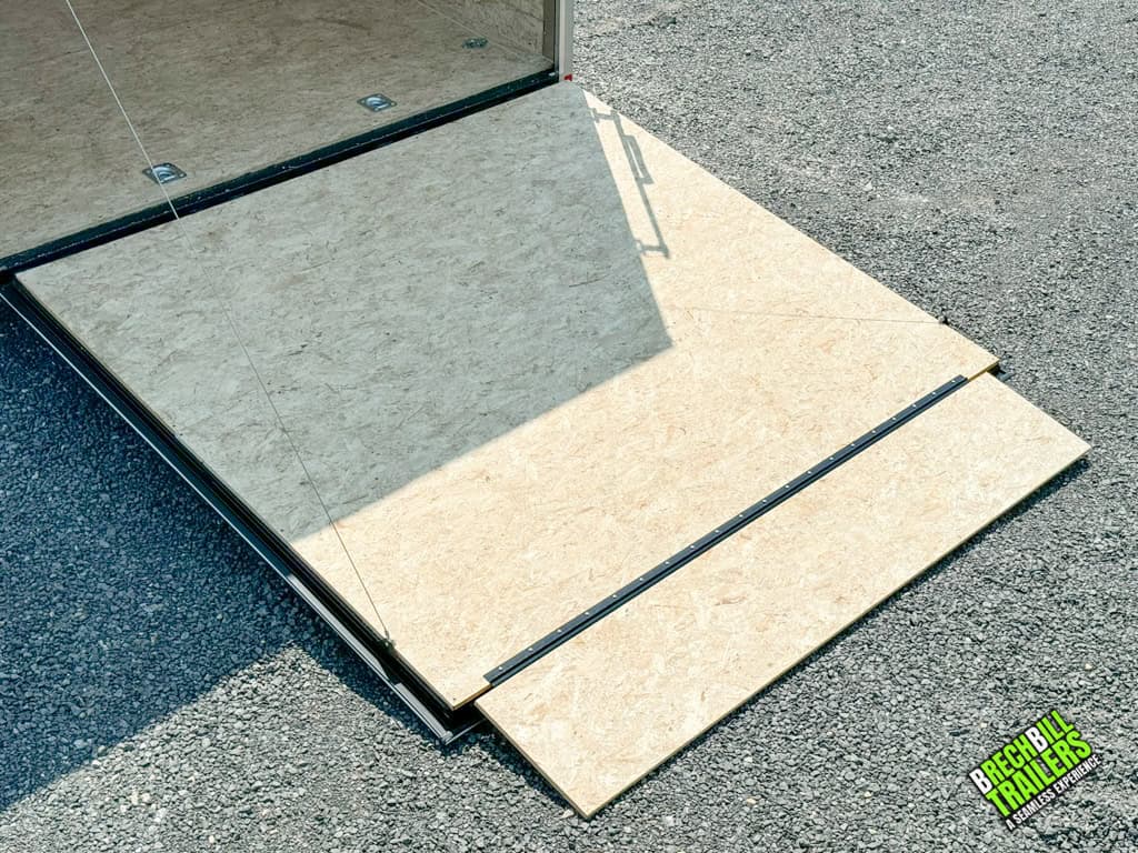 Trailer with ramp down.