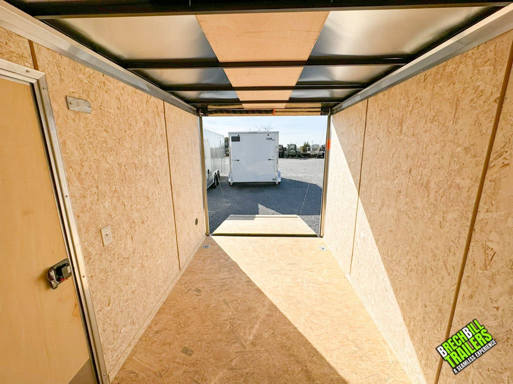 Inside the 12ft Look ST DLX Enclosed Cargo Trailer.