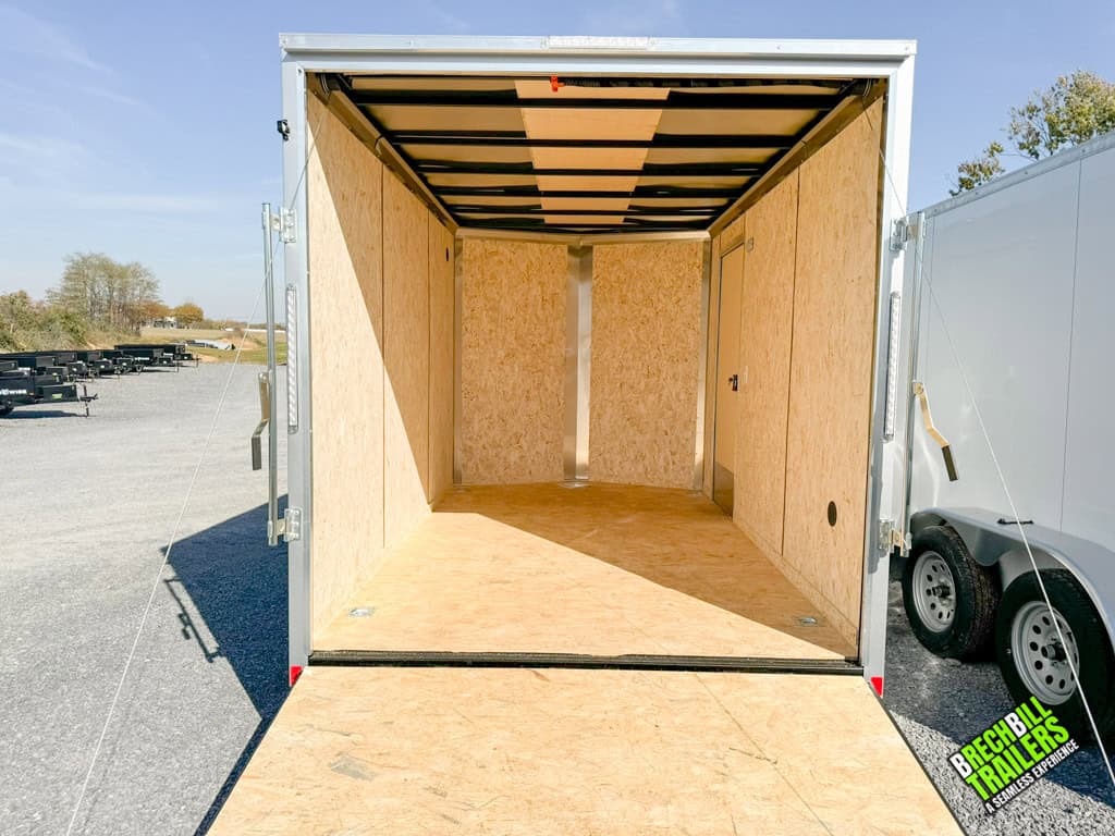 Back view of the Look ST DLX Enclosed Cargo Trailer
