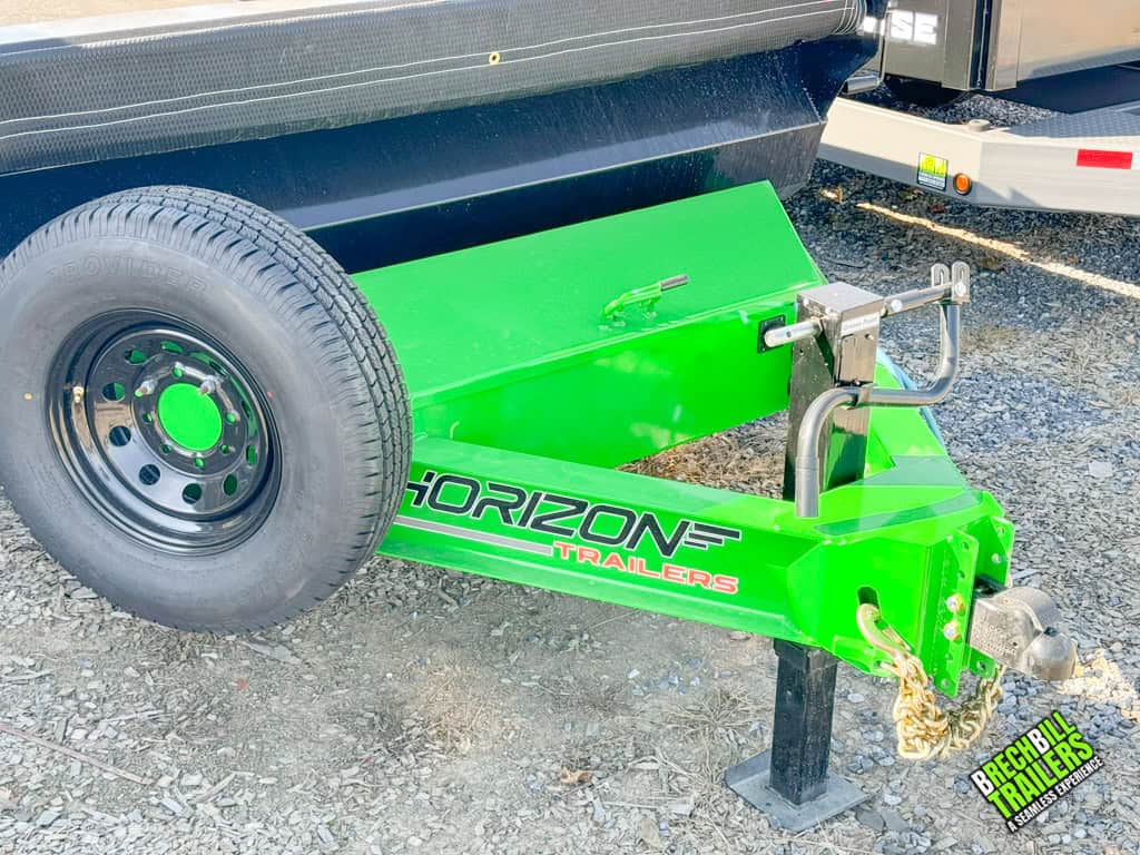 Coupler, jack, and spare wheel on Horizon 14k dump trailer