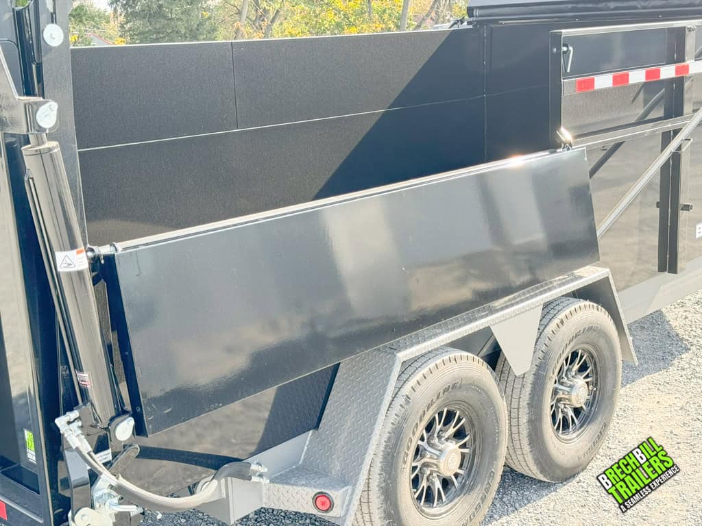 16ft Bwise DU Ultimate Dump Trailer in bloack with dual axles