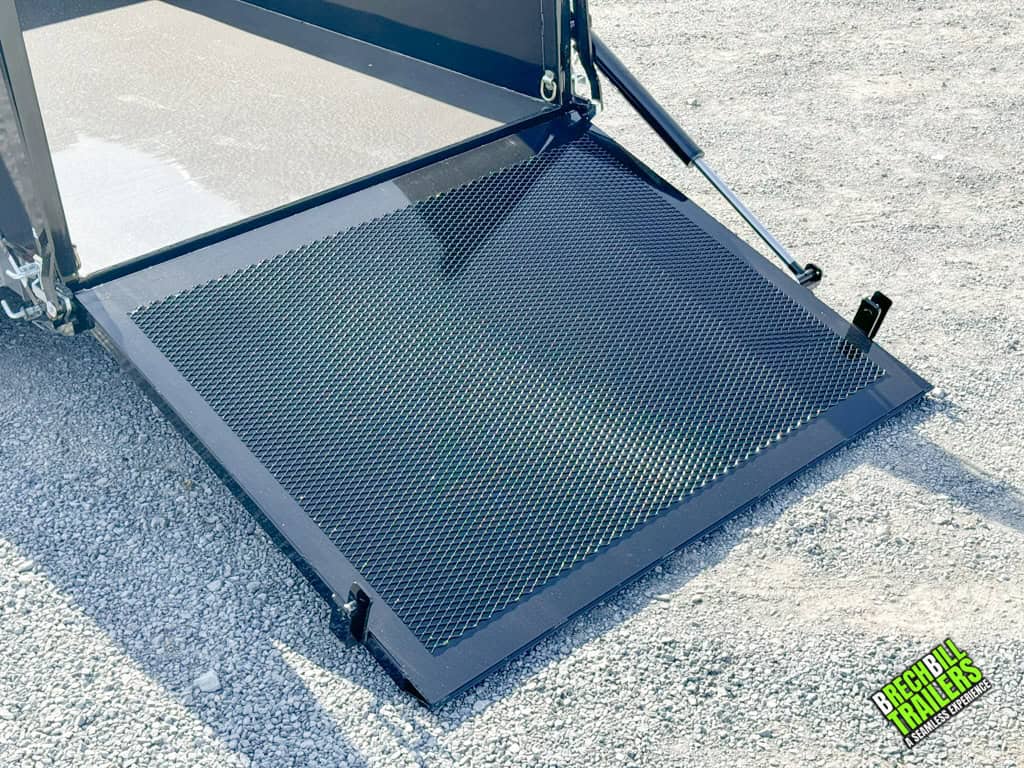 Black door ramp opened on Bwise DU Ultimate Dump Trailer