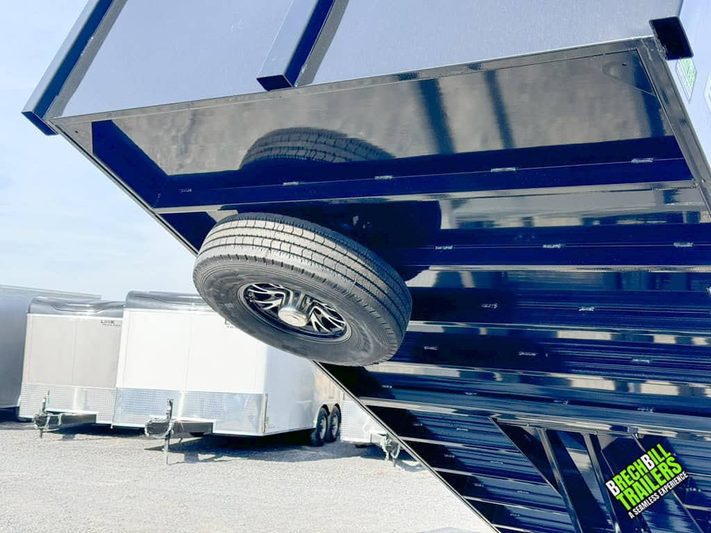 Spare wheel on a Bwise DU Ultimate Dump Trailer