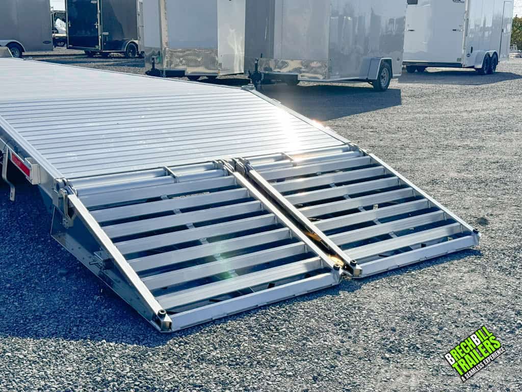 EBY Deck-Over 16K Equipment Trailer with ramps down for loading