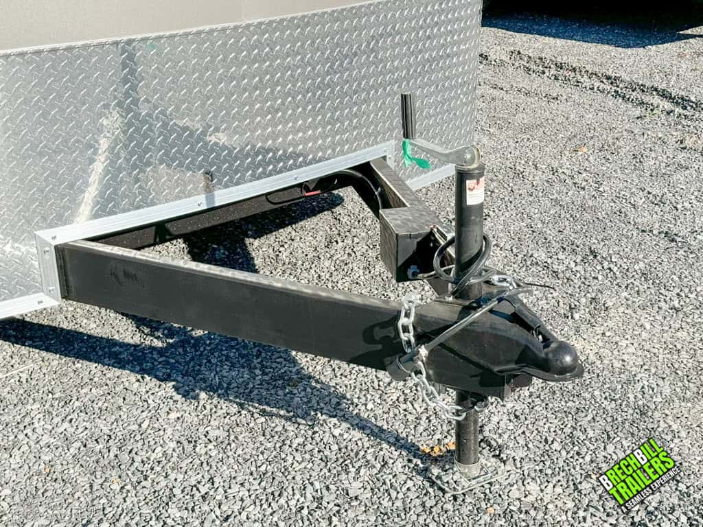 Coupler on the Look LXT Enclosed Bullnose Trailer
