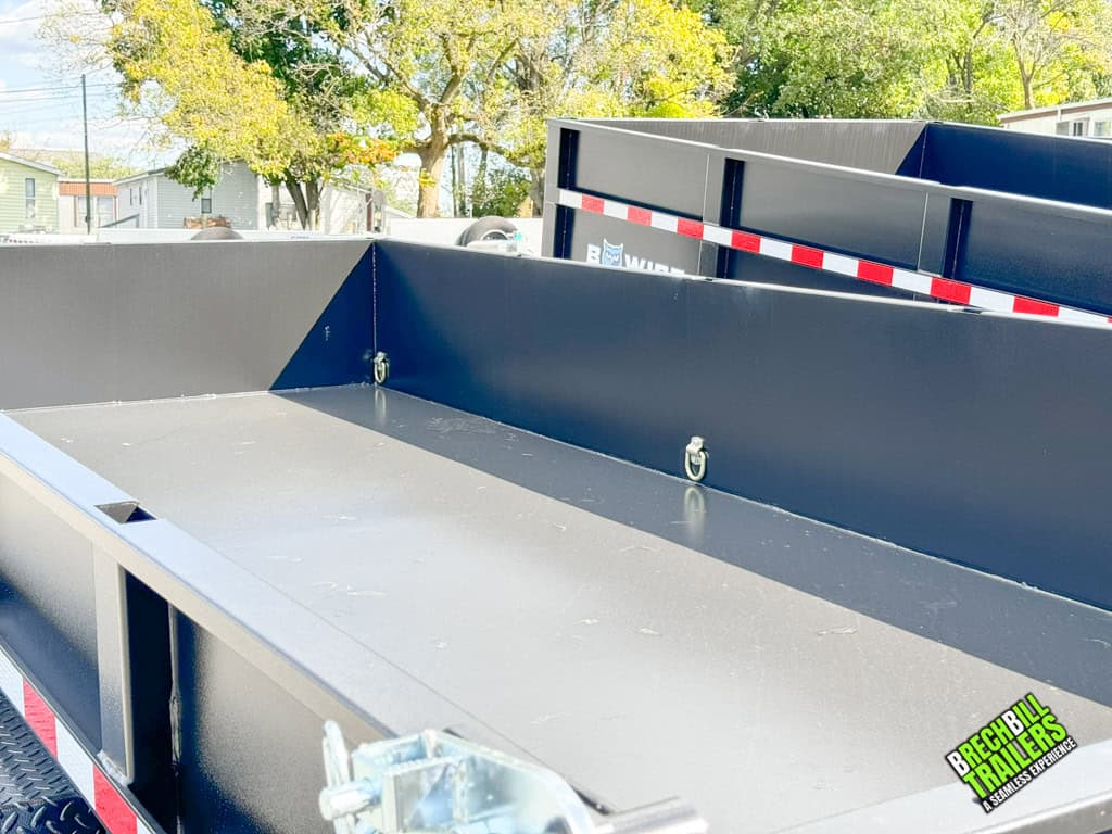 The inside of a Bwise DLP 15.4K Heavy Duty Dump Trailer