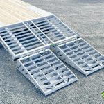 Gray ramps on the Horizon 26ft Deck Over Gooseneck Trailer