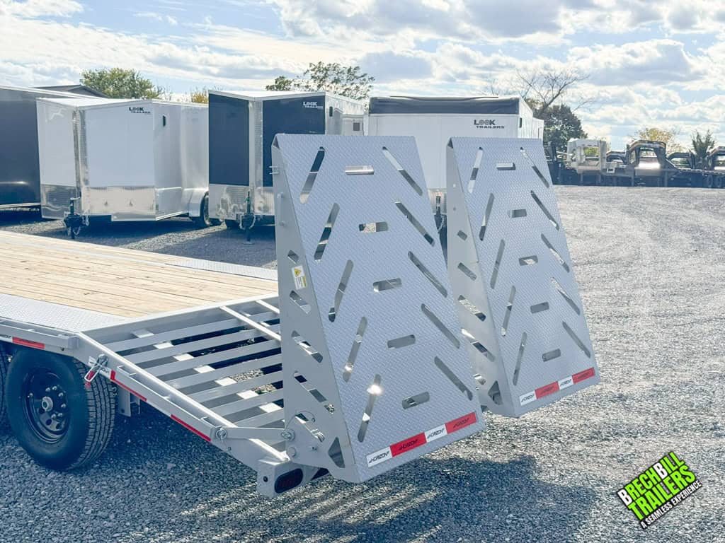Cloudy gray colored ramps on a Horizon deck over trailer.