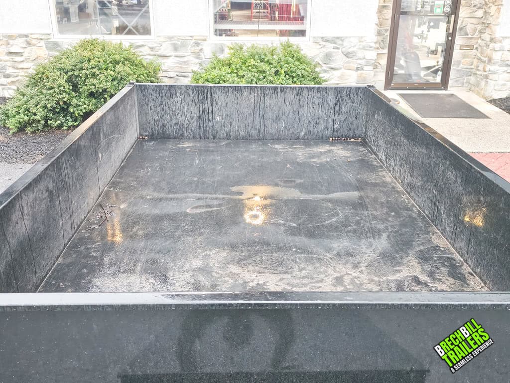 The inside of the dump trailer