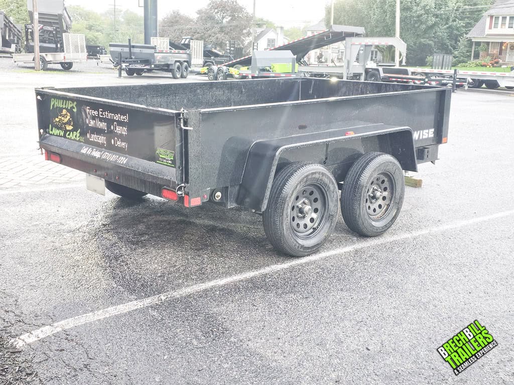 Back view of the Used Bwise R Series 7K Dump Trailer