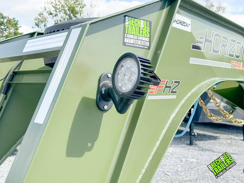 Close up view of the mounted light.