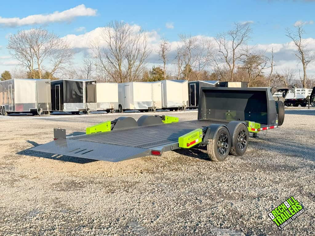 FlatTrak Car Hauler Trailer on display in the lot