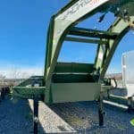 Green gooseneck hitch on Horizon FHZss 30ft deck over trailer