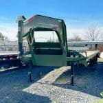 Front view of a green Horizon FHZss gooseneck trailer with 30ft deck