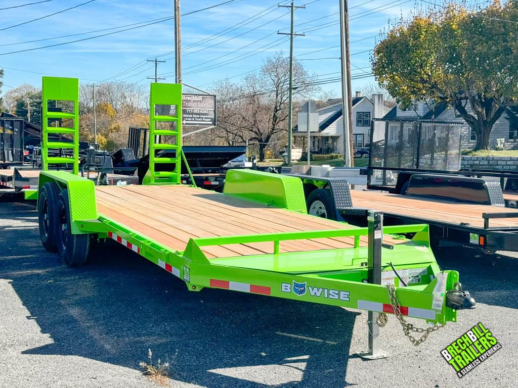 Brand new Bwise EH18-12 low pro equipment trailer with 18ft deck and ladder ramps
